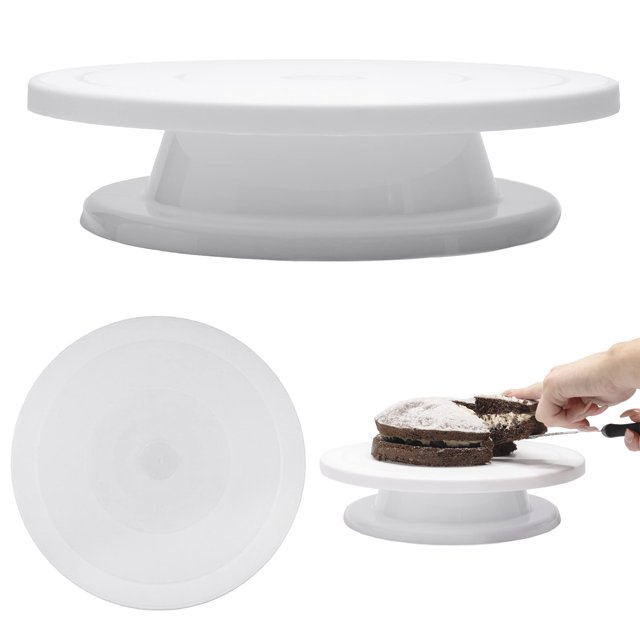 Decoración de pasteles redondos, plato giratorio para glaseado, plataforma de exhibición de cocina, soporte giratorio, decoraciones de 360 grados WD.WDQZL Hogar