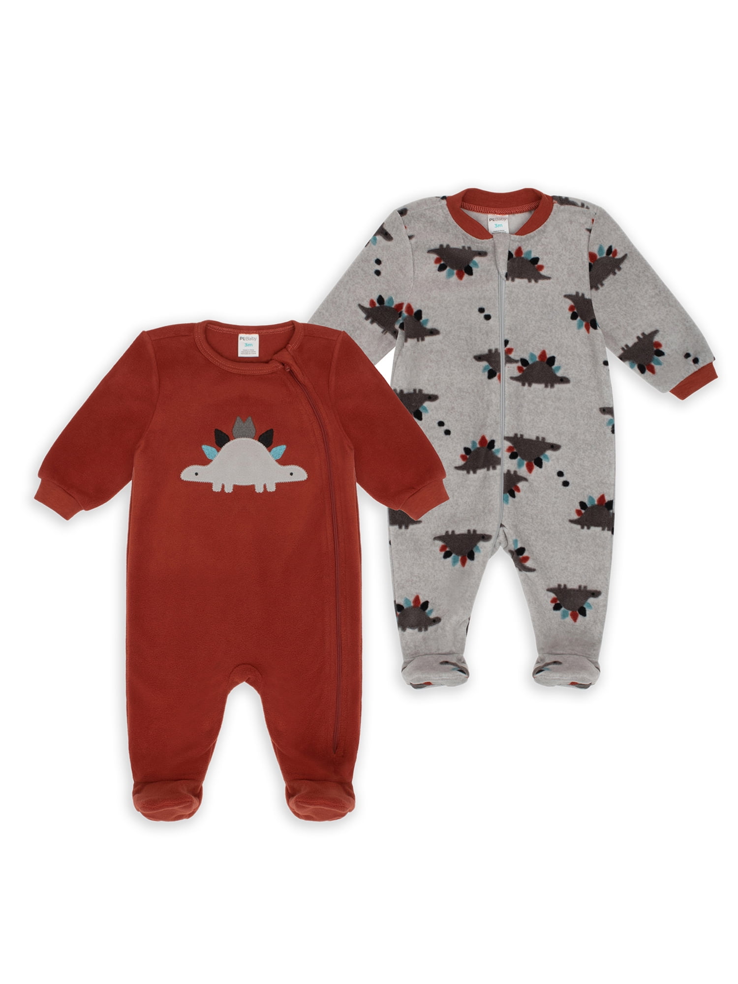 Petit Lem Baby Boy 2 Pack Micropolar Sleepers 3m 9m Walmart Com