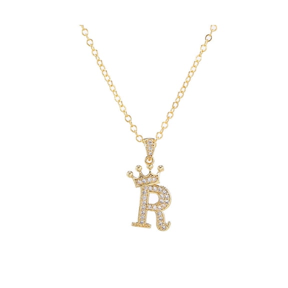 DESIGNICE 2026 New Initial Necklaces for Women,Custom Gold Initial Necklace for Women,Refined Dainty Necklace Embellished with Zirconia,Bold Initial Necklace for Modern Elegance,R