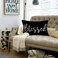 thumbnail image 3 of Set of 4 Blessed Home Believe Together Throw Waist Pillow Covers 12x20 Inch Rectangular Inspirational Quotes Letters Farmhouse Decorative Pillow Cases Cotton Linen Housewarming Gift, Black, 3 of 6