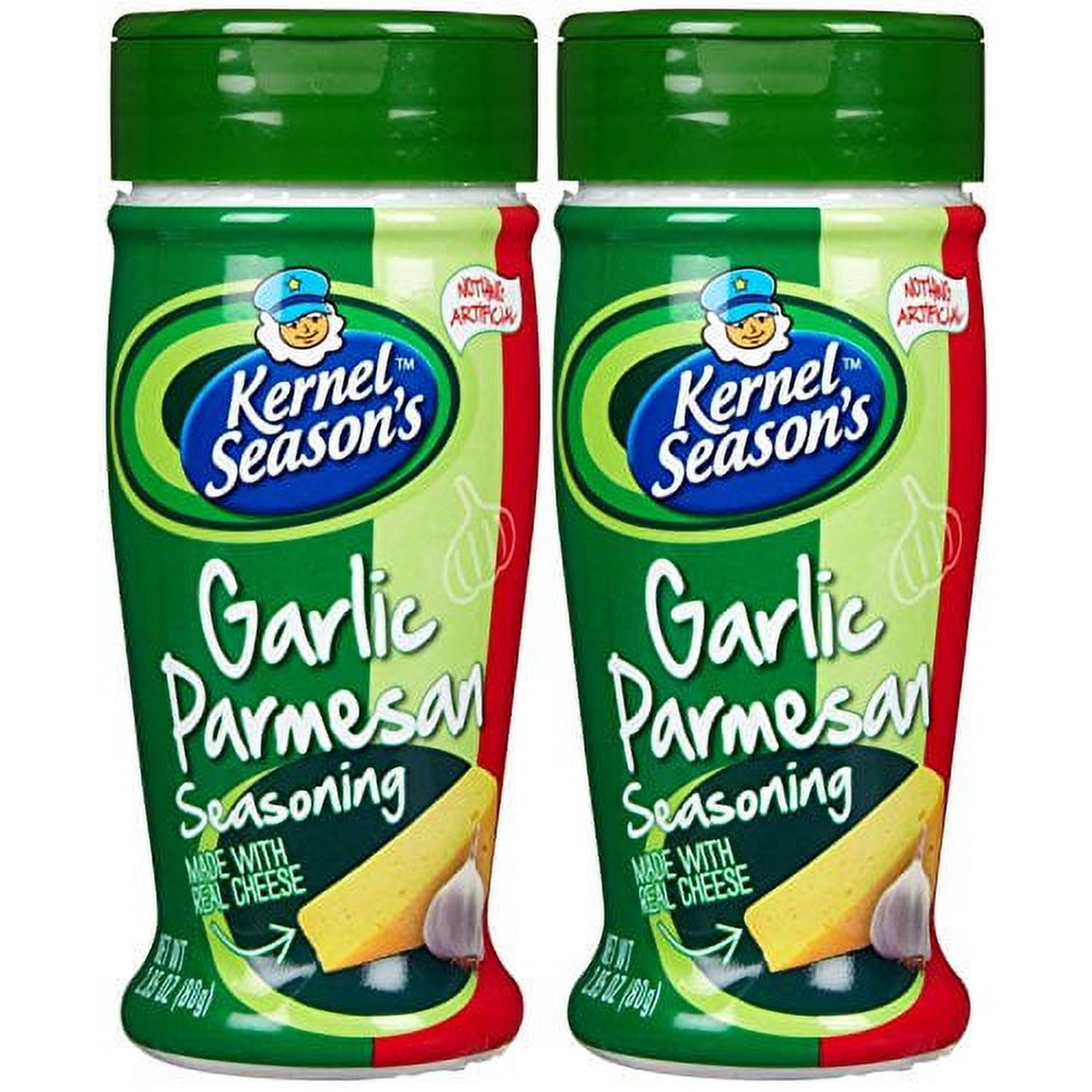 Kernel Season s Popcorn Seasoning Garlic Parmesan Flavored Snack Seasoning Made with Real Cheese Certified Gluten-Free (Pack of 2)