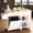 White, variant on JassmiPkwy 60 Inch Rolling Kitchen Island with Tilt Out Trash Can Cabinet, Drop Leaf, Knife Holder, Sided Storage Shelf, White