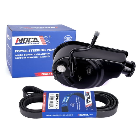 MOCA AUTOPARTS Power Steering Pump with Serpentine Belt 6PK2225 Fit for 2005-2007 Chevrolet Silverado 1500 4.3L & 2005-2007 GMC Sierra 1500 4.3L