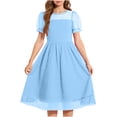 thumbnail image 5 of ATOGUTA School Uniform Girls Dress Ruffle Tulle Tutu Dresses Cute Summer Party Princess Sundress Size 5T-16. Light Blue, 5 of 5