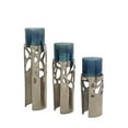 thumbnail image 3 of A&B Home Eloise Glass Votive Holders with Aluminum Stand - Set of 3 - Blue/Silver, 3 of 4