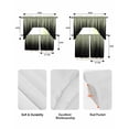 thumbnail image 5 of Sage Green Black Ombre Swag Kitchen Curtains Sets for Windows 24 Inch Length, Modern Abstract Striped Gradient Short Window Curtain Panels Swags Valances and Tiers 3 Piece Set for Cafe/Dining Room, 5 of 5