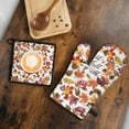 thumbnail image 5 of Its Fall Yall Leaves Pattern Kitchen Oven Mitt and Pot Holder Sets 2 Pcs for Baking, Cooking and Grilling, Heat Resistant Up To 392 °F, 5 of 7
