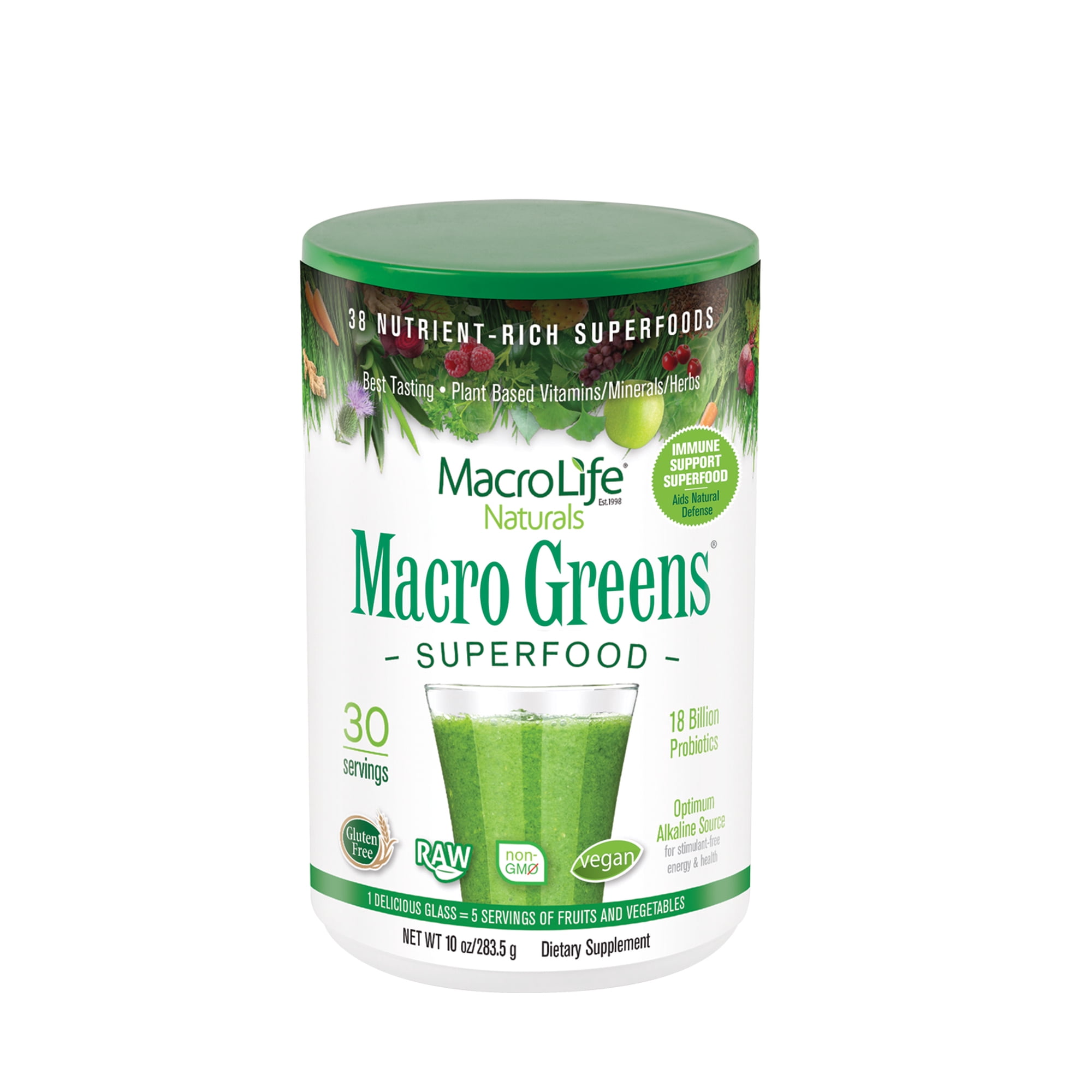 MacroLife Naturals Macro Greens Superfood Powder 30 Servings / 10 oz