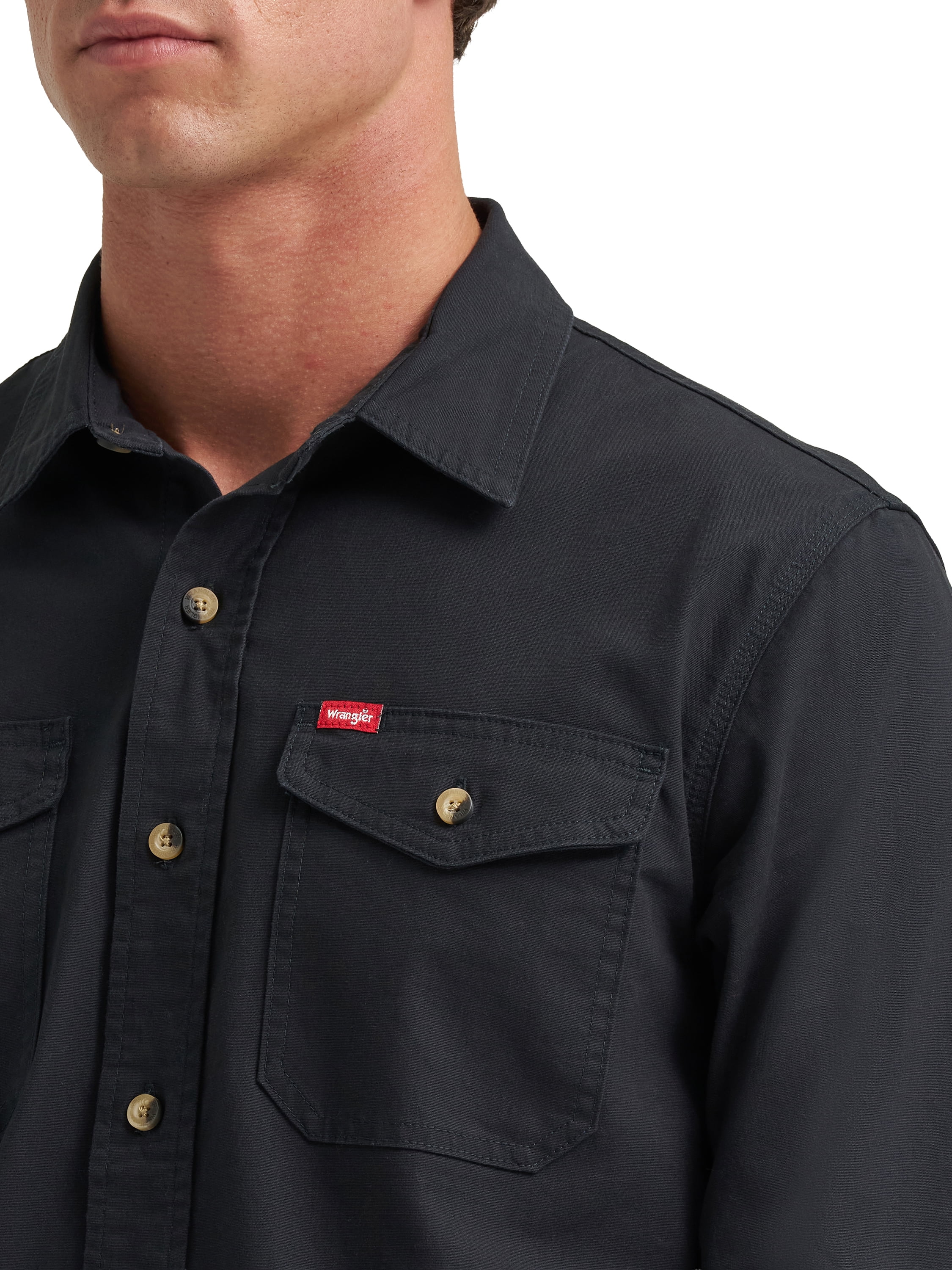 Wrangler® Mens Long Sleeve Heritage Solid Shirt