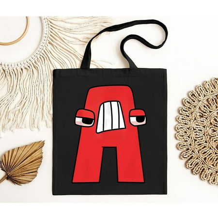 vintage Emotion Letter A Alphabet Lore Bag Gift Black Tote Bag-TH21802