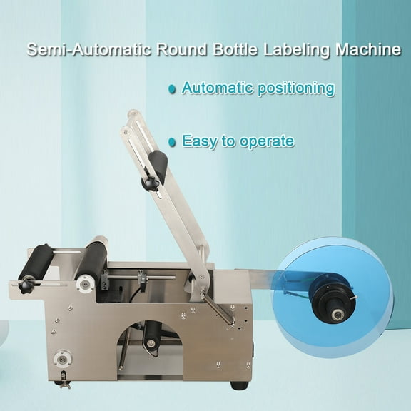 SUDEG Semi-Automatic Round Bottle Labeling Machine Thecolor Ribbon Hot Ptinter Machine Printed Text Pattern