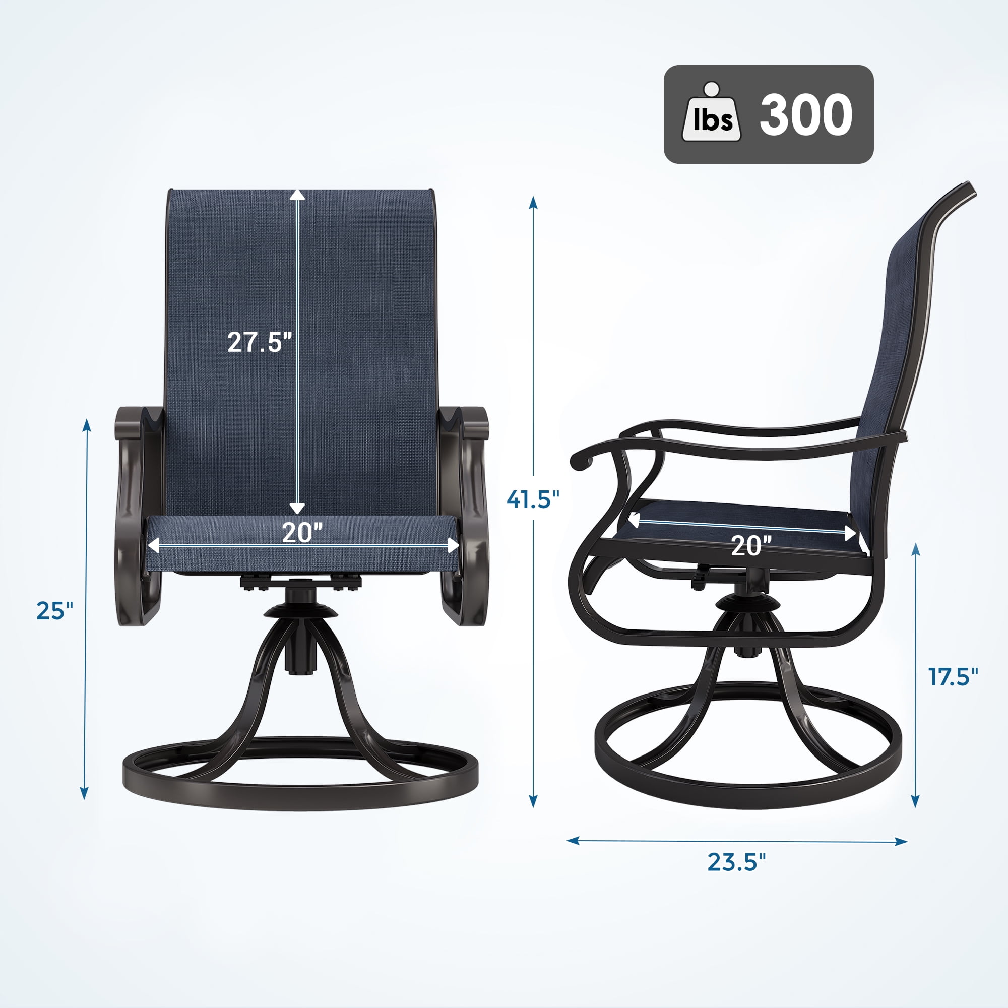 HOT Swivel Dining Chairs Black Swivel Rocker Patio Chairs Swivel