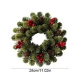 thumbnail image 3 of Artificial Cypress Christmas Wreath Pinecone Red Berry Front Door Hanging Holiday Decor, 3 of 6