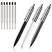 thumbnail image 3 of chaoQ Ballpoint Pen, 3 Pcs Retractable Metal Ballpoint Pens, for gift, Business, Office, 10mm Medium Point Black Ink, 6 Extras Replaceable Metal Refil, 3 of 4