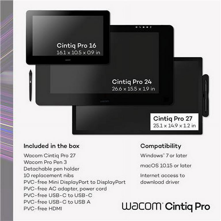 Wacom Cintiq Pro 27 Drawing Tablet, 4K Interactive Pen Wacom Cintiq Pro 27 Drawing Tablet, 4K Interactive Pen