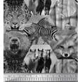 thumbnail image 1 of Soimoi Crepe Silk Fabric Wild Animals Patchwork Print Fabric by Yard 42 Inch Wide, 1 of 1