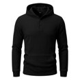 thumbnail image 4 of MiYuan Mens Henley Hoodies Textured Knit Pullover Casual Long Sleeve Knit Hooded Sweatshirt with Kangaroo Pocket, 4 of 7