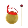 thumbnail image 1 of Hand Gong Mini Portable Musical Instrument Outdoor Toy with Mallet for Traditional Chinese Percussion Gold 9cm, 1 of 12