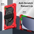 thumbnail image 4 of Funda Resistente a Golpes para Samsung Galaxy Tab A9+, Silicona Anti-caída + Funda Protectora de Capa de PC con Asa Giratoria de 360°, Soporte, Correa para el Hombro, Rojo, para Galaxy Tab A9+, 4 of 8