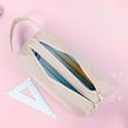 thumbnail image 4 of Btomtd Double Zipper Pencil Pouches Double Layer Pencil Cases for Youth Stationery Large Capacity Pencil Bag for Students, White, 4 of 6