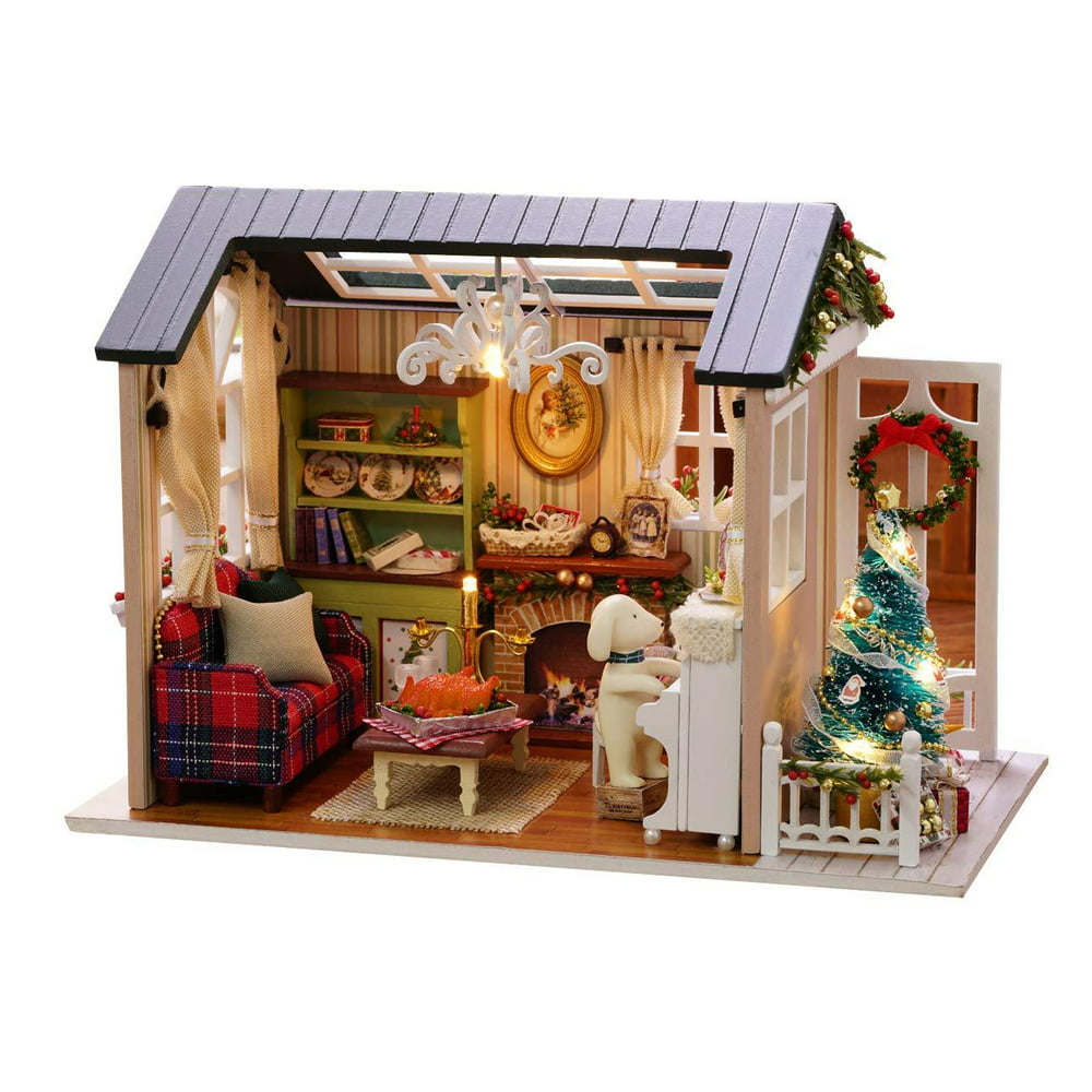 Kisoy Domantic and Cute Dollhouse Miniature DIY House Kit Creative Room