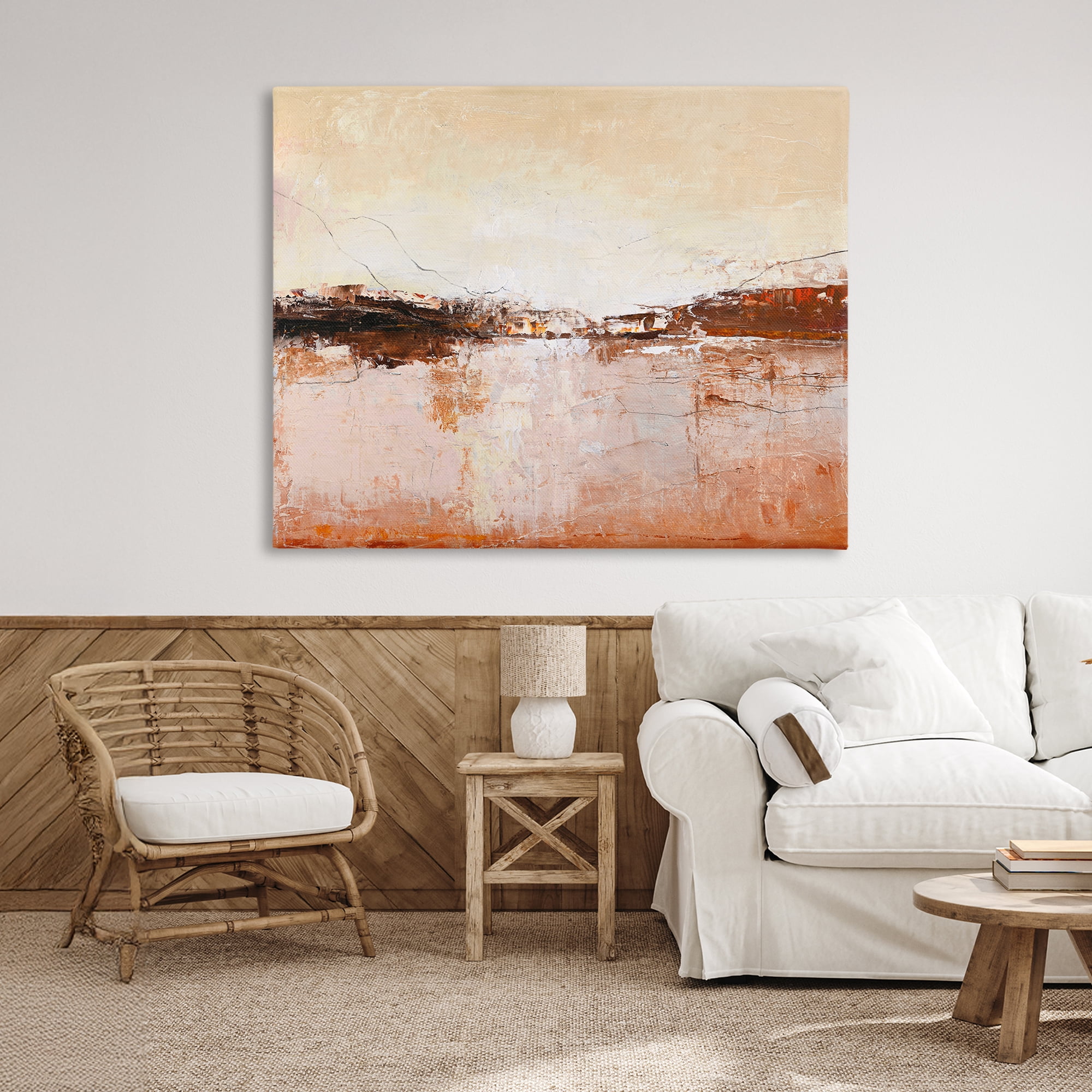 Warm Distressed Horizon Canvas Wall Art, design by Design Fabrikken