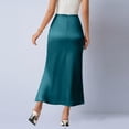 thumbnail image 4 of uublik Pencil Skirt for Women Elastic High Waist Pleated A-Line Flared Maxi Skirts Navy, 4 of 6
