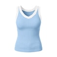 thumbnail image 5 of RUTAYY Women's Tank Tops Summer Ribbed Knit Camisole Sleeveless Tops V-Neck Solid Color Casual Daily Wear Holiday Chic Vest, 5 of 5
