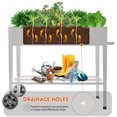 thumbnail image 7 of Pushable Grey Metal Raised Garden Bed, Outdoor/Indoor Garden Pots with Handles, Wheels and Shelves, Apartment Patio Stand for Vegetables Flowers Fruits from LAZYLAND, 7 of 7