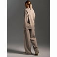thumbnail image 4 of Women Fall 2 Piece Outfits Sweatsuits V-Neck Long Sleeve Sweatshirt Wide Leg Pants Tracksuit Lounge Sets Khaki S, 4 of 8