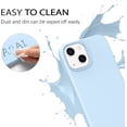 thumbnail image 2 of For Iphone 13 Case Liquid Silicone Slim Cover With Microfiber Lining Shockproof Protective Case For Iphone 13 2021 6.1 Inch Light Blue[L301], 2 of 5