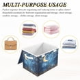thumbnail image 7 of WOBOGO Lacy Night Sky Large Collapsible Storage Box Flip Lid Fabric Decorative Organizer Container Basket with Handles 16.5×12.6×11.8in, 7 of 7