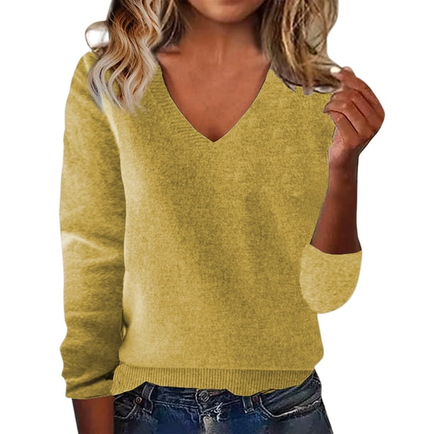 Ploknplq Hoodies for Women,Sweatshirt for Women,Trendy Queen Hoodie,Sweater Spring One Word Shoulder Exposed Shoulder Hood Jacket Sweater,Graphic Hoodies,Long Sleeve Shirts for Women Yellow L