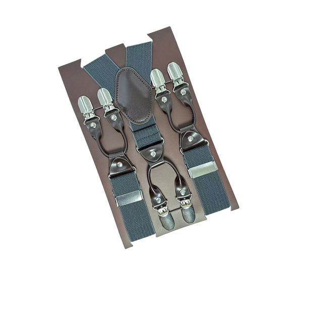 Tirantes para hombre con 6 clips, correas elásticas gruesas, accesorios de hardware