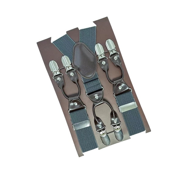 Tirantes para hombre con 6 clips, correas elásticas gruesas, accesorios de hardware