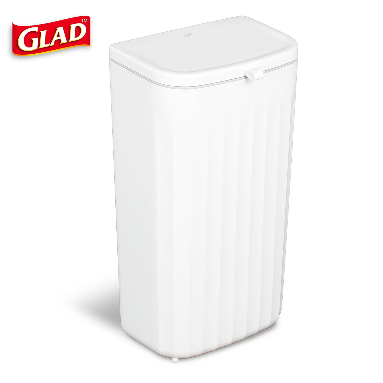 Glad Kitchen Trash Can, 3.1 Gallon Roomate Undercounter Garbage Bin, White