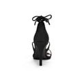 thumbnail image 3 of BLISSFUL STEP Chaussures pour Femmes Sandales à Talon Aiguille Haut à Bride Cheville à Nouer Bout Ouvert en Faux Suède Noir 7, 3 of 8