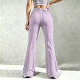 thumbnail image 5 of Nestiefly Flare Sweatpants for Women Baggy Striped High Waist Yoga Sweat Pants Bell Bottoms Y2K Flare Leg Lounge Pants Light Purple L, 5 of 8