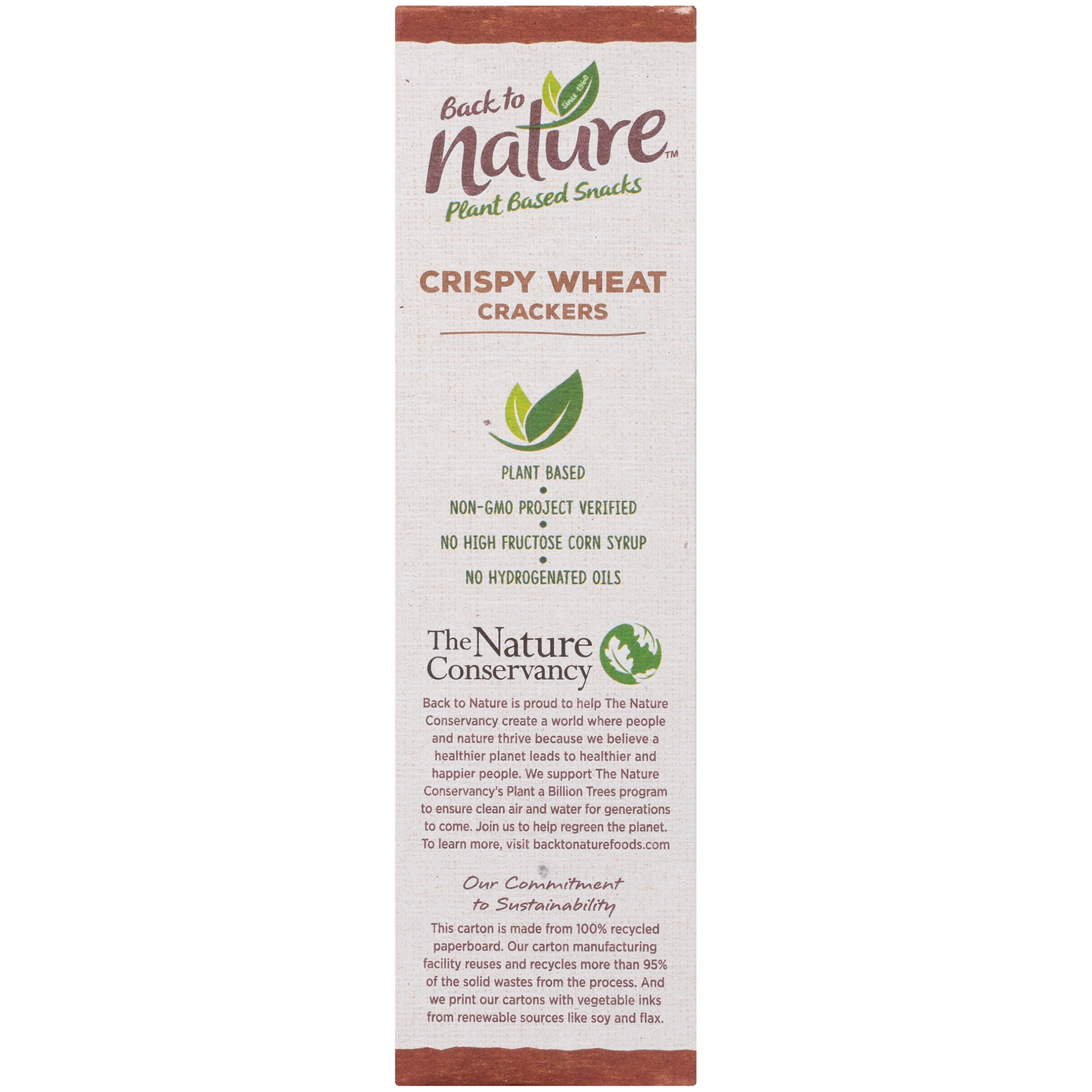 Back To Nature Plant Based Snacks Crispy Wheat Crackers 8 Oz Box Walmart Com Walmart Com