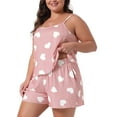 thumbnail image 2 of DARING DIVA Women's Plus Size Strawberry Pattern Pajamas Set 2X Light Pink, 2 of 6