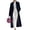 Navy, variant on Women Velvet Coat, Lapel Collar Open‑Front Design, Over‑Knee Maxi Velvet Outer Jacket, Soft Velvet Material, Loose Elegant Silhouette for Fall Winter Styling Pink M