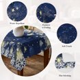 thumbnail image 5 of Navy Blue Snowflake Christmas Table Cloth Waterproof Tablecloths, Xmas Winter Snowflake Modern Art Tablecloth Dining Table Cover for Kitchen Party Tabletop Outdoor, Rectangle Tablecloth 60x102 Inch, 5 of 9