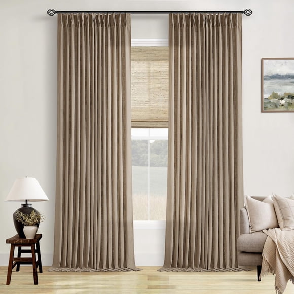 Cortinas TWODRAPES de lino con pliegues tipo pinch, 102 x 229 cm, 2 paneles