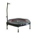 thumbnail image 2 of Teamson by Crowntec 50" Steel Hexagonal Mini Trampoline, 286 LBS Weight Capacity Fitness Rebounder with Handlebar, UV-Resistant Indoor/Outdoor Exercise Trampoline, Red, 2 of 5