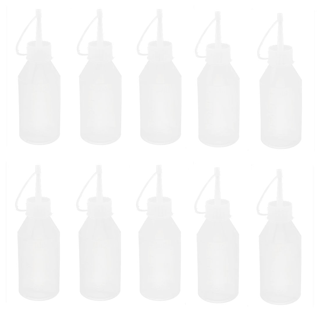 10pcs Plastic Oil Liquid Dispensing Squeeze Bottle 100ml Clear White