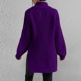 thumbnail image 3 of Long Sleeve Turtleneck Sweater Women Winter Pullover Polyester Knit Top Loose Fit Cable Weaving Comfortable Winterwear, 3 of 9