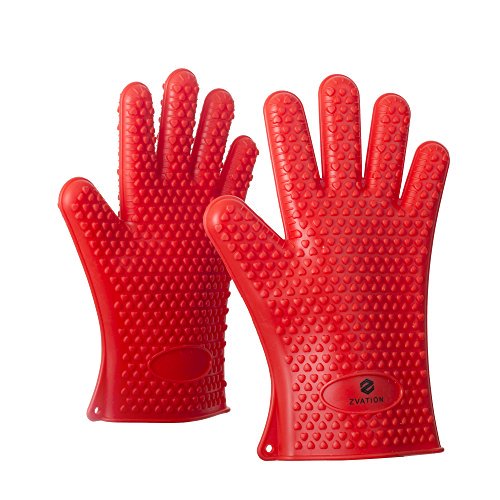 Zvation Heat Resistant Cooking Gloves Silicone Gloves BBQ Grilling
