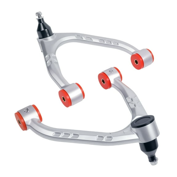 Forged Front Upper Control Arm for 2007-2018 Chevy Silverado GMC Sierra 1500, 2007-2014 Chevy Avalanche,2-4" Adjustable Front Aluminum Control Arm,Silver Front Suspension A-arms(2Pcs)