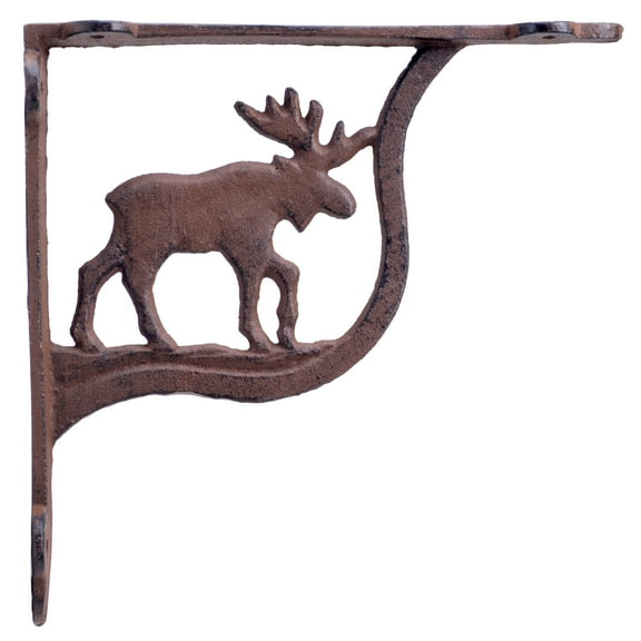 Import Wholesales Wall Shelf Bracket - Moose Pattern - Cast Iron - 7.25"