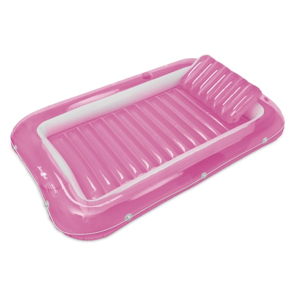SunsOut 2-in-1 Tanning Pool Lounger - 71"x46" Light Pink Float for Ages 14 